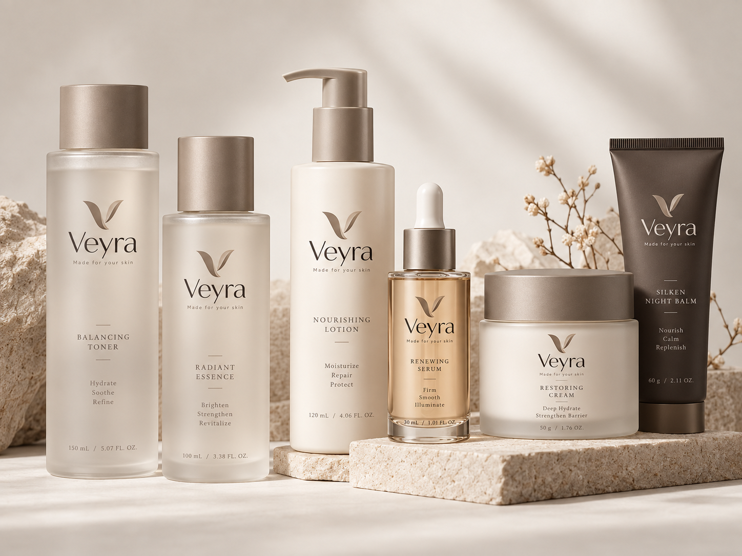 Veyra skincare lineup